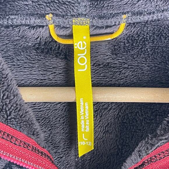 Lole Grey Black Pink Full Zip Fleece Patterned Jacket Warm Women's Size Large - Picture 3 of 11